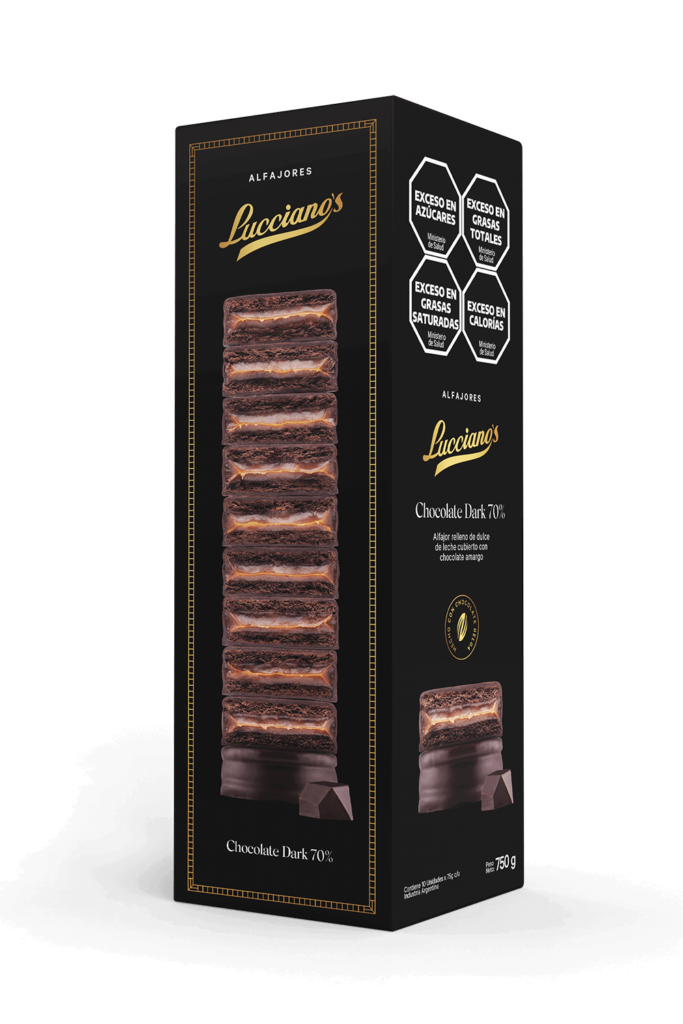 ALFAJOR DE CHOCOLATE DARK AL 70 CAJA x10 UNIDADES